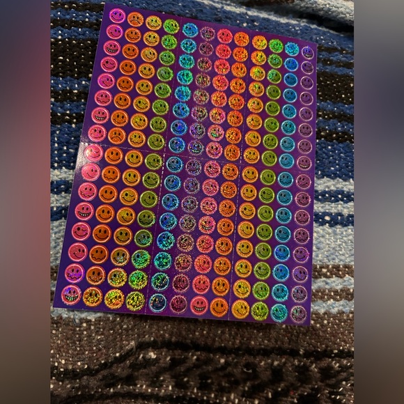 Vintage Lisa Frank Smiley Face Sticker Sheet - Picture 1 of 2